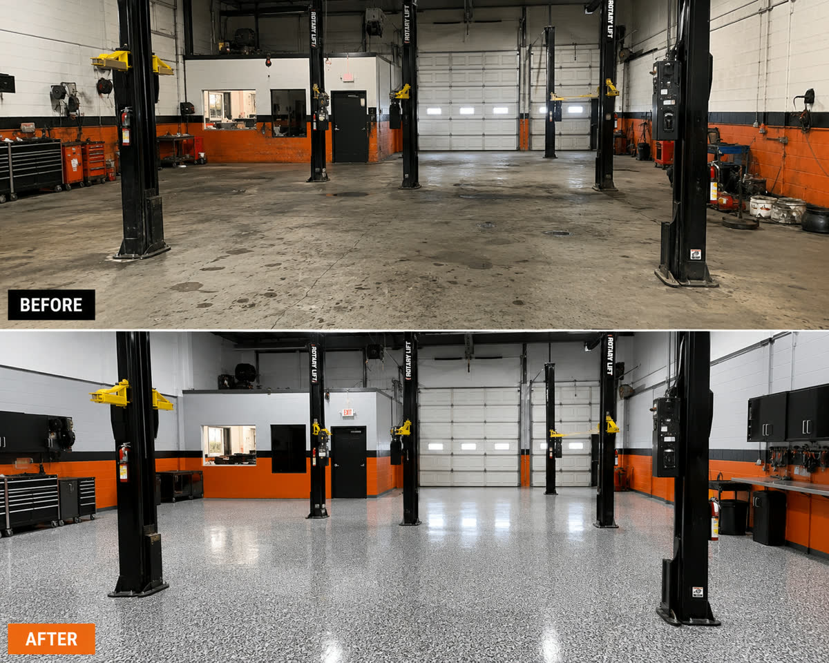 Epoxy floor coating in Fort Myers, Florida by SWFL Coatings