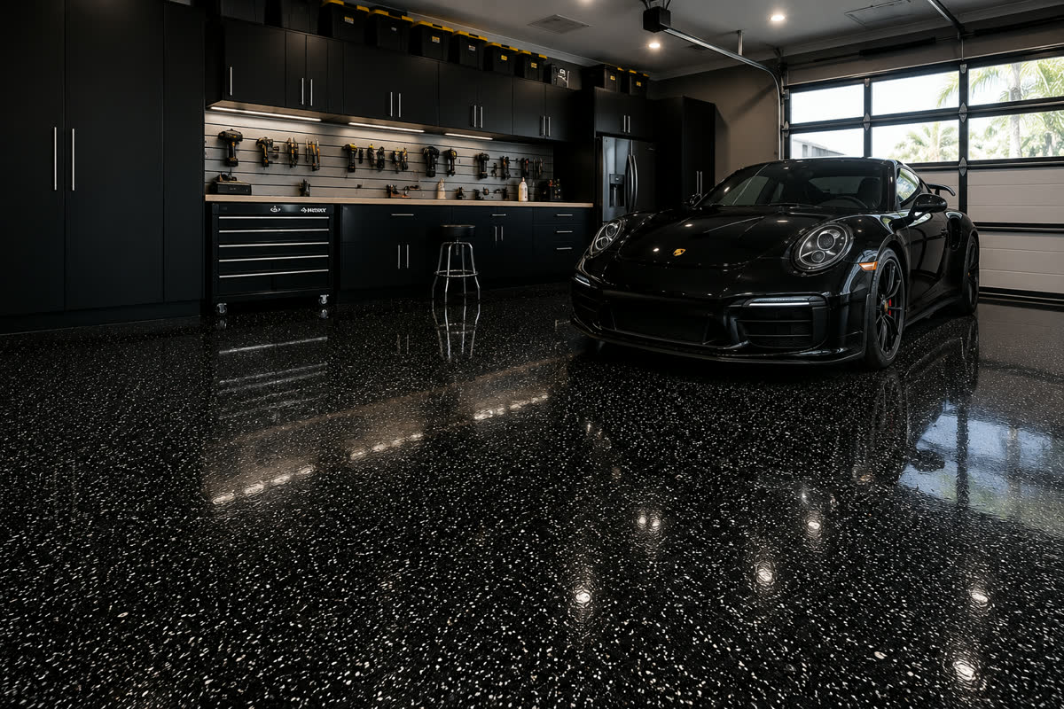 Epoxy floor coating in Estero, Florida by SWFL Coatings